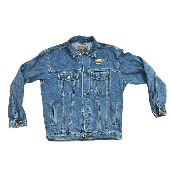 Port Authority Other - Vintage 90s Honolulu Marathon Denim Jacket Small